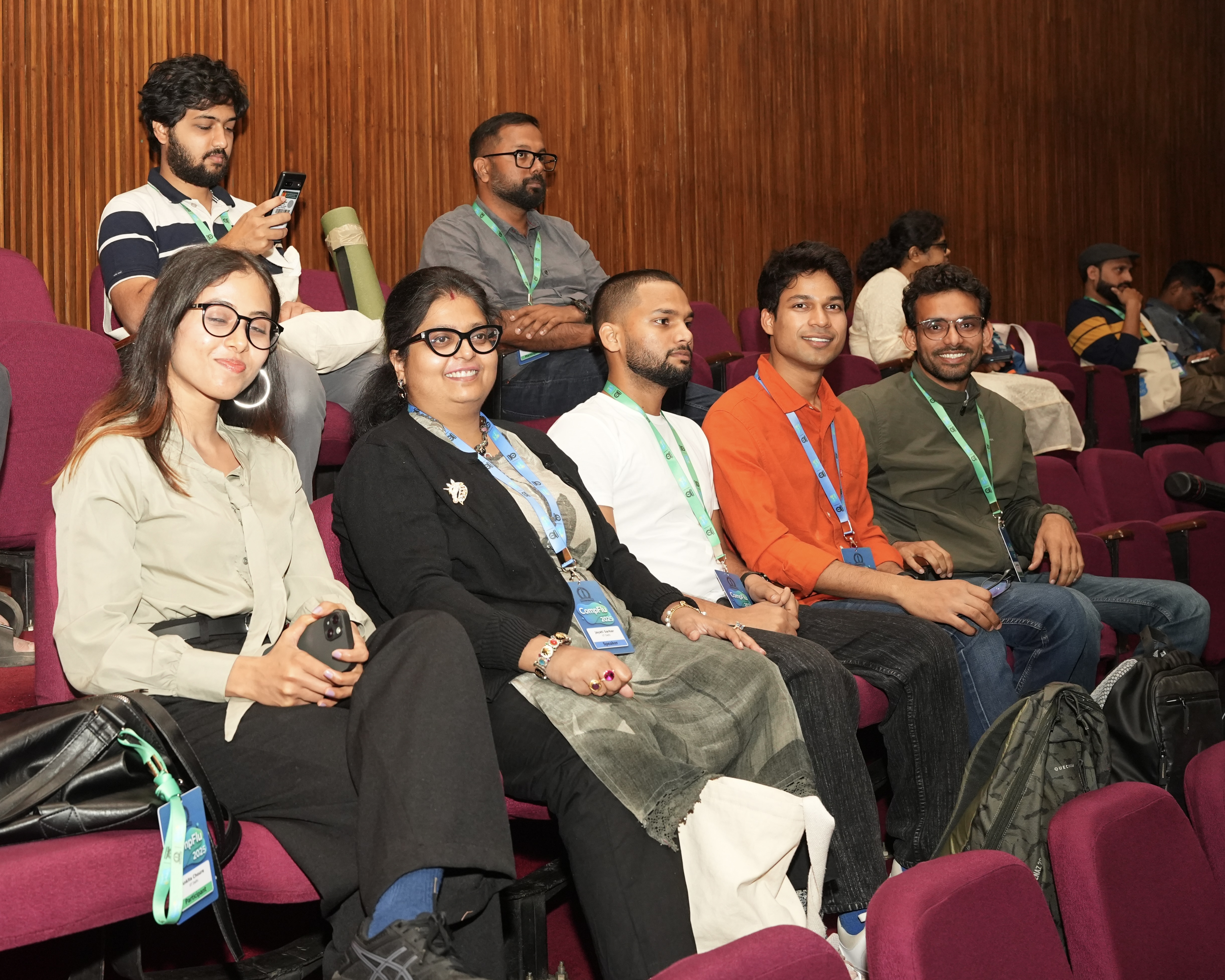 With labmates at J. N. Tata Auditorium